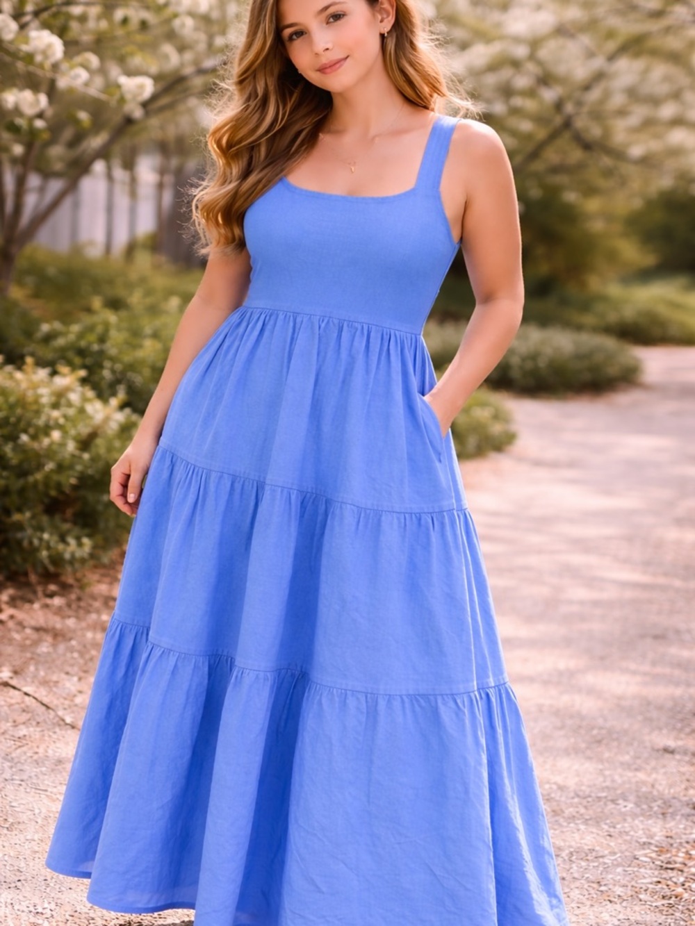 Brand new with tag - size L Blue cotton Dress
